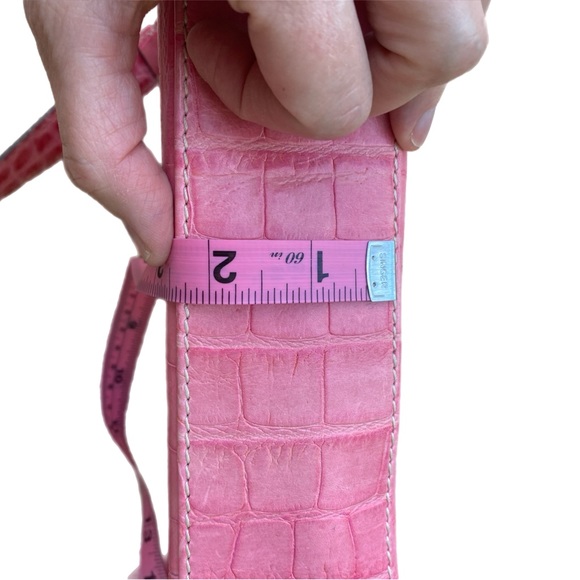 Dooney & Bourke Double Front Pocket Nile Collection Croc Embossed Pink Handbag - Picture 14 of 15